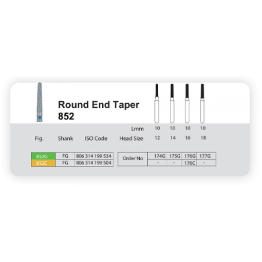 فرز الماسی تک عددی توربین سانی  ROUND END TAPERS 852 175G