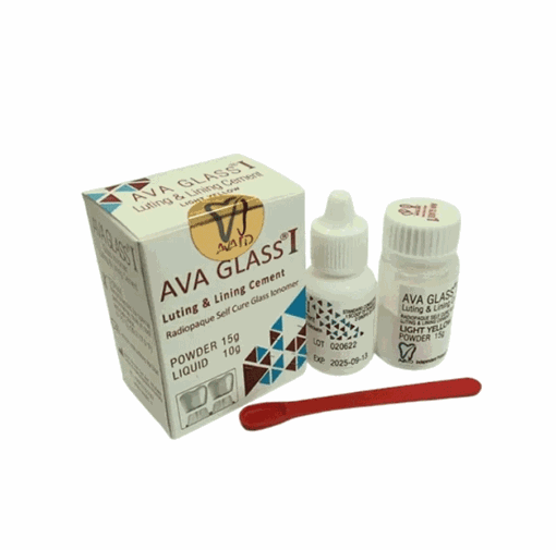 تصویر  سیمان گلس آینومر لوتینگ سلف کیور 15 گرم پودر 10 گرم مایع  AVA GLASS I