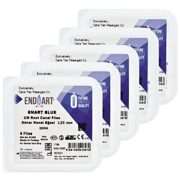 تصویر فایل روتاری چهار صدم 6 عددی آبی 25 میلی ENDOART 4% Smart Blue