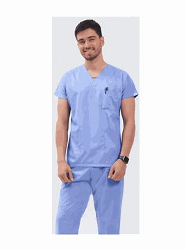 تصویر شلوار و اسکراب آبی دریایی سایز RTK SCRUBS (2XL)