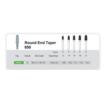 تصویر فرز الماسی تک عددی توربین سانی  Blue Diamond ROUND END TAPERS 850