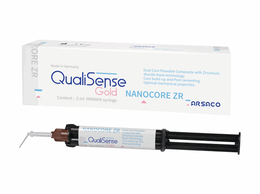 تصویر  کامپوزیت کوربیلداپ 5 میلی میکروهیبرید  رنگ (A2) کوالیسنس آلمان NANOCORE ZR MICROFILL