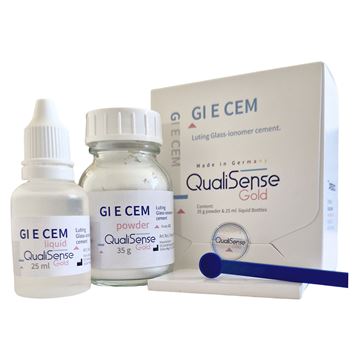 تصویر سمان گلاس آینومر لوتینگ 35 گرم 25 میل  کوالیسنس آلمان  QUALISENSE GI E CEM