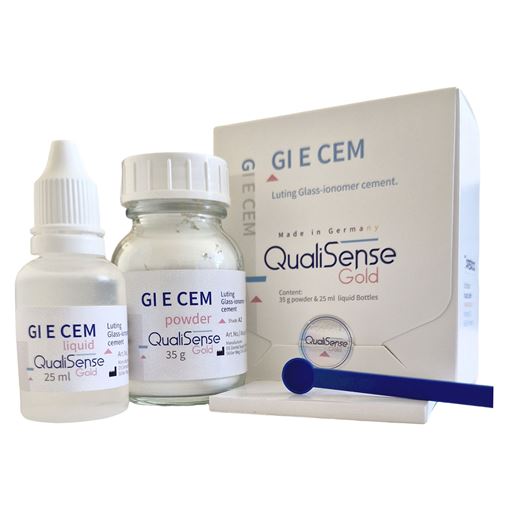 تصویر  سمان گلاس آینومر لوتینگ 35 گرم 25 میل  کوالیسنس آلمان  QUALISENSE GI E CEM
