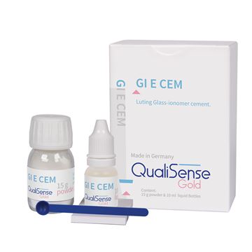 تصویر سمان گلاس آینومر لوتینگ 10 گرم 15 میل  کوالیسنس آلمان  QUALISENSE GI E CEM