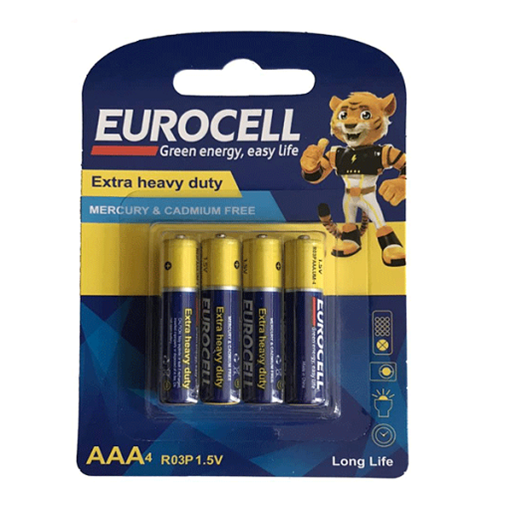 تصویر  باطری اولترا آلکالین قلمی کارتی 4 عددی EUROCELL
