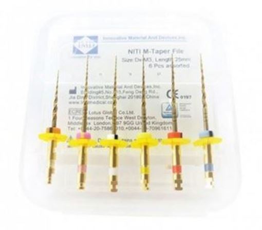 تصویر  فایل روتاری چهار صدم نیتی طلایی 6 عددی 25 میلی سایز ( IMD MTAPER (4%F1