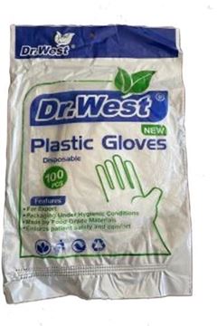 تصویر دستکش نایلونی یکبار مصرف 100عددی (کیسه ای) دکتر وست