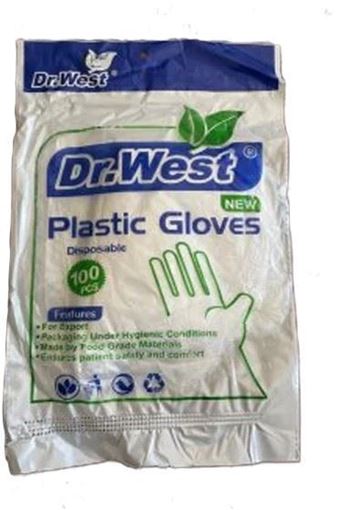 تصویر  دستکش نایلونی یکبار مصرف 100عددی (کیسه ای) دکتر وست