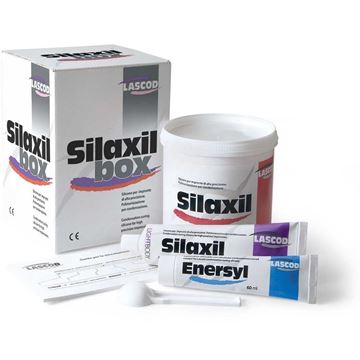 تصویر ست قالبگیری با یک اکتیو Silaxil C-silicone لاسکود ایتالیا (یک عدد پوتی 900 میلی + یک عدداکتیواتور + یک عددی لایت بادی)